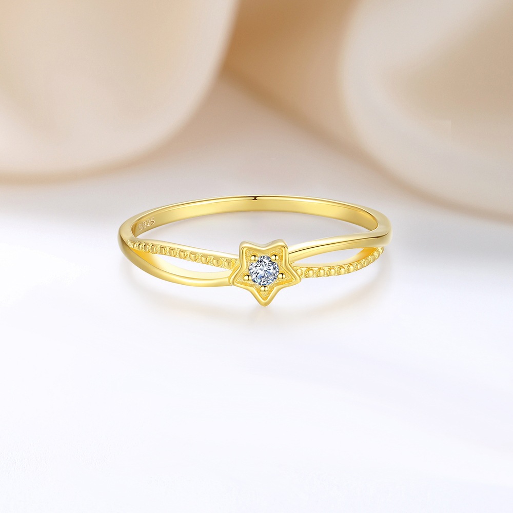 All Seasons Season Women's Gender 925 Sterling Silver Star Heart Shape Zircon Simple Style Rings For Women's