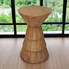 中古风花架小茶几阳台小茶桌单人沙发落地摆件替代品落地式花盆