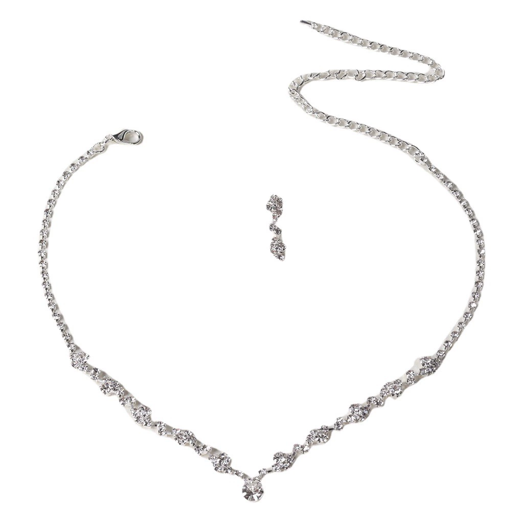 Трансграничные взрывы, Европейская и американская мода, элегантное ожерелье с бриллиантами, серьги, костюм, свадебные украшения, женские свадебные аксессуары 4867