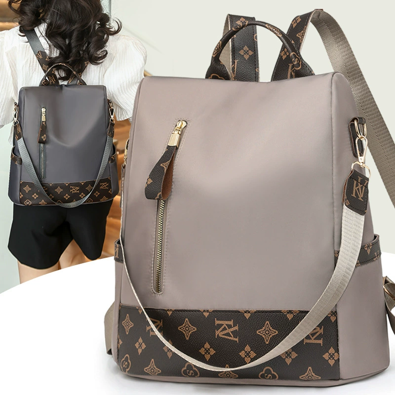 Retro travel bag, capacious waterproof bag, backpack for leisure, oxford cloth