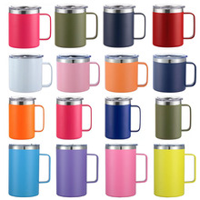 现货跨境304不锈钢手柄马克杯 随手办公杯 手柄保温杯咖啡杯 水杯