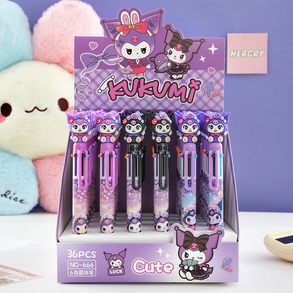 Coreano de dibujos animados lindo mascota colección multi-color pluma linda chica diez colores bolígrafo estudiante diario pluma de color