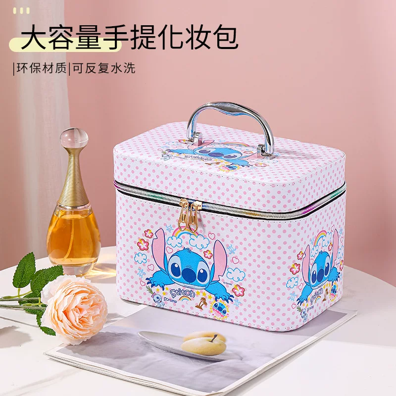 Capacious cosmetic bag, handheld universal mirror, portable storage system, high-quality style