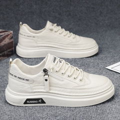 春季皮面板鞋新款學生休閒鞋小白鞋運動男鞋潮鞋厚底百搭馬丁鞋子