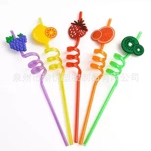 Спиральные соломинки с фруктами PETG