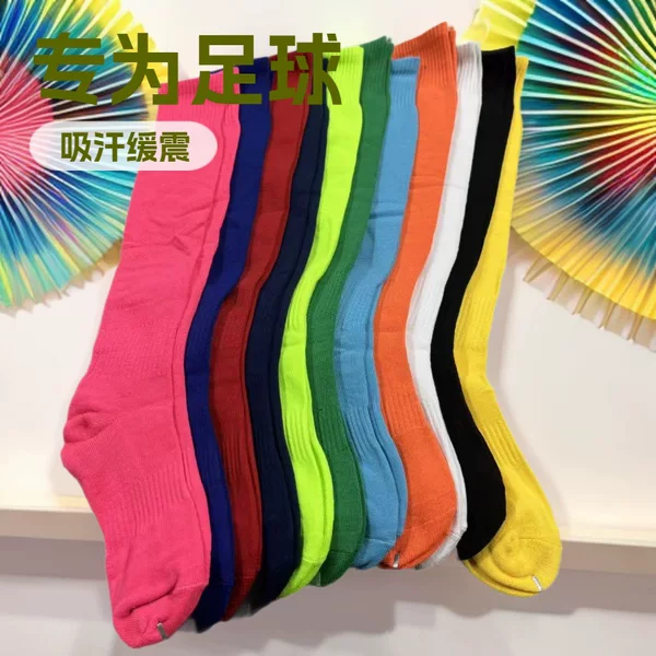 Football Socks, Long Tube Socks for Adults and Children, Thickened Towel Bottom Socks, Moisture-Absorbent, Non-Slip Sports Socks, Over-The-Knee Socks