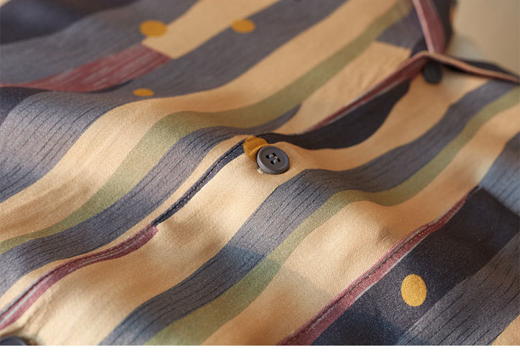 Title 2, Retro Oil Painting Striped Pajama Set