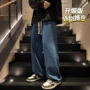 宽松大码美式直筒牛仔裤