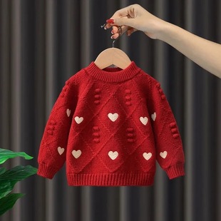 Girls Sweater Autumn and Winter New Style Kidsren's Tops Baby Girl Winter Clothing Thickeneded Knitted Bottoming Shirt