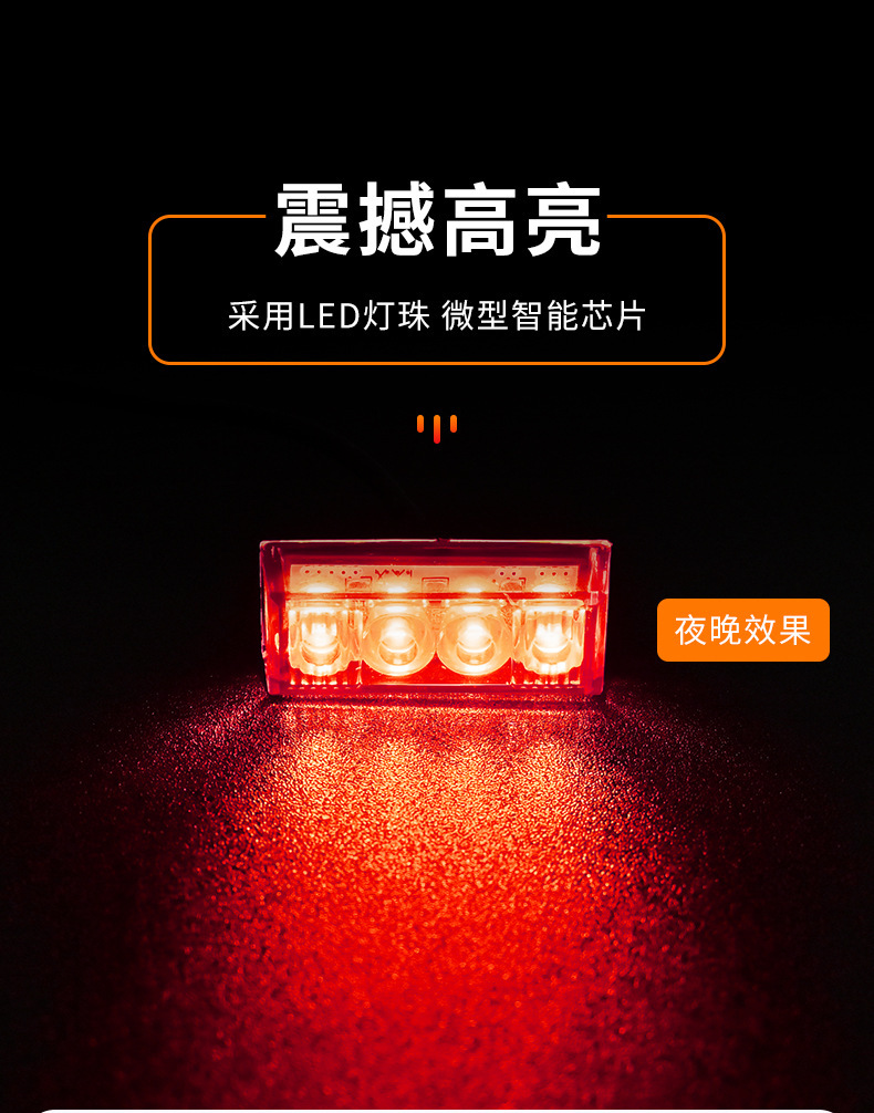 Car Grille Light Small Yellow Light Warning Light 12V Waterproof and Antifreeze Led Daytime Running Light Front Grille Modified Decorative Light