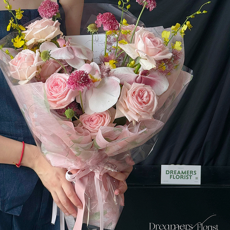 外贸款外贸款鸟语花香包装纸花束花店花束打包纸花艺包装材料花店