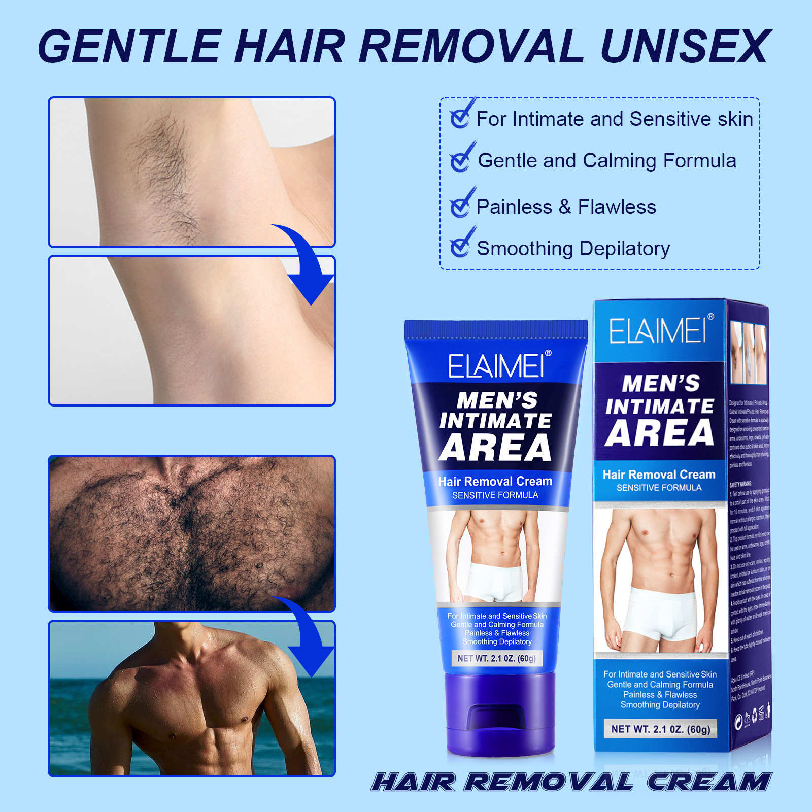 Private Area Hair Removal Cream Hair Removal Cream for Intimate Area (Men's Version)
