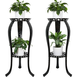 2-piece indoor and outdoor metal plant stand, 2-layer anti-rust plant stand, modern metal plant stand flower pot