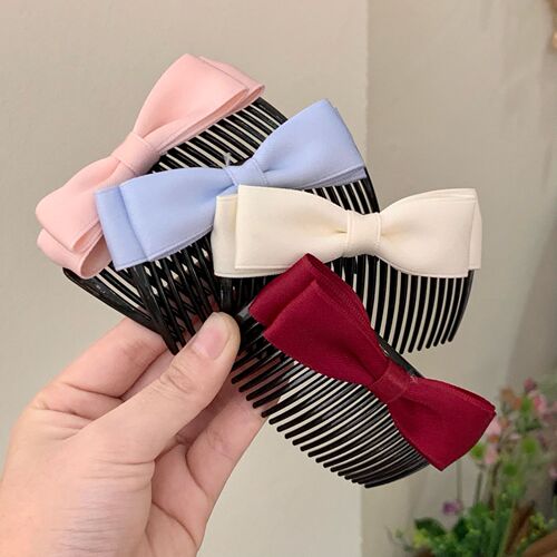 Sweet bow comb, new Korean style hair comb for broken hair on the back of the head, women's hair top clip, forehead bangs hair comb