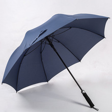 直杆高尔夫自动晴雨伞 全纤维长柄大号商务雨伞 劳斯莱斯雨伞logo