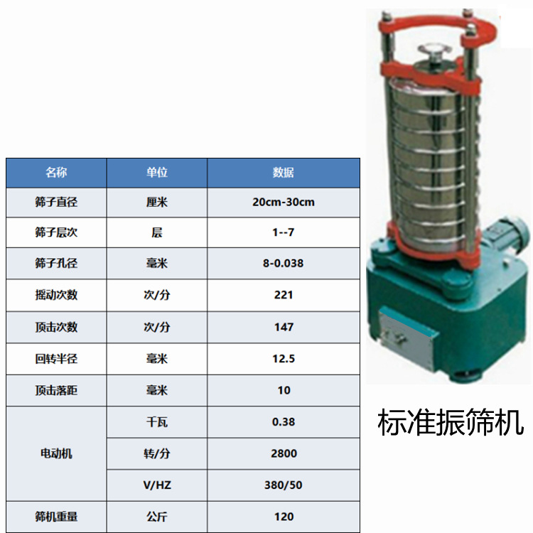 Φ200型标准振筛机与Φ200mm标准试验筛配套使用