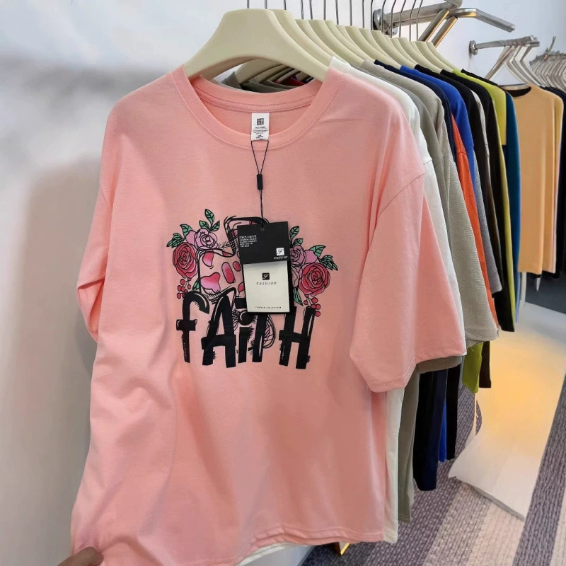 Оптовая сеть женской одежды Alibaba 2025: новые летние футболки с коротким рукавом, модные топы, 1 юань, дешевые уличные товары