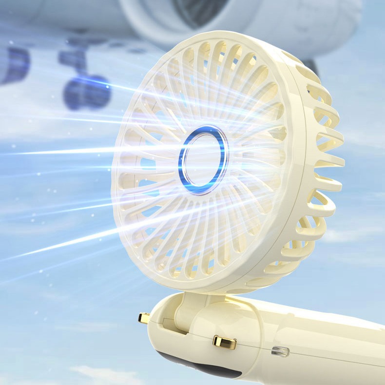 Ventilador de pantalla digital de gran viento de mano silencioso usb batería de larga duración, ventilador de pantalla digital de mano de refrigeración portátil portátil