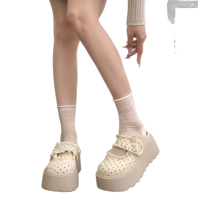 Muffin fondo grueso de hadas con cabeza de viento medio zapatillas para mujeres 2026 nuevas zapatillas de verano Mary Jane Burken