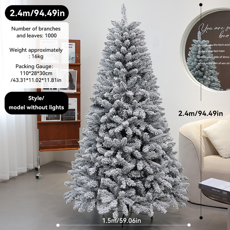 Árbol de Navidad transfronterizo en paquete encriptado, árbol de Navidad de PE grande y plegable para el hogar, árbol de Navidad artificial de PVC