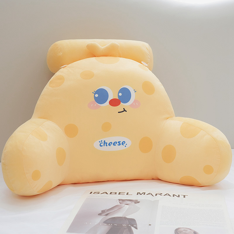 Círculos animados queso cintura de cama de cabecera bolso almohada de respaldo almohada de cama grande sofá almohada dormitorio de estudiantes almohada de lectura