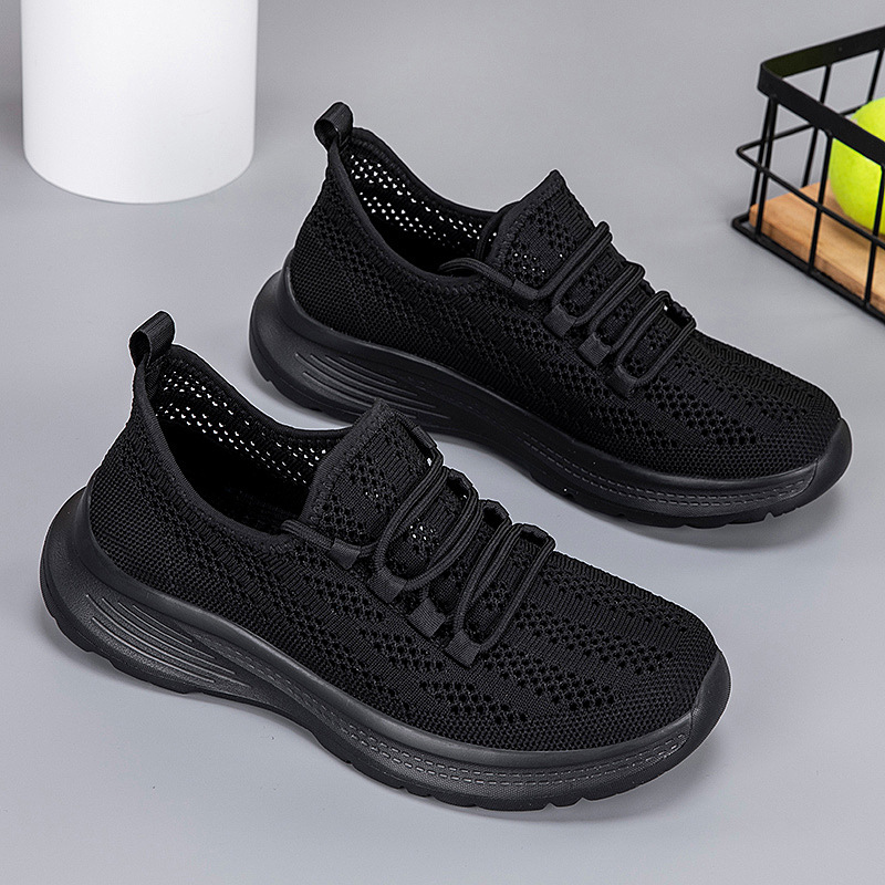 Pico-carpintero zapatos deportivos casuales mujeres verano 2025 zapatos de carreras de mujer de malla de tela de vuelo de tendencia coreana