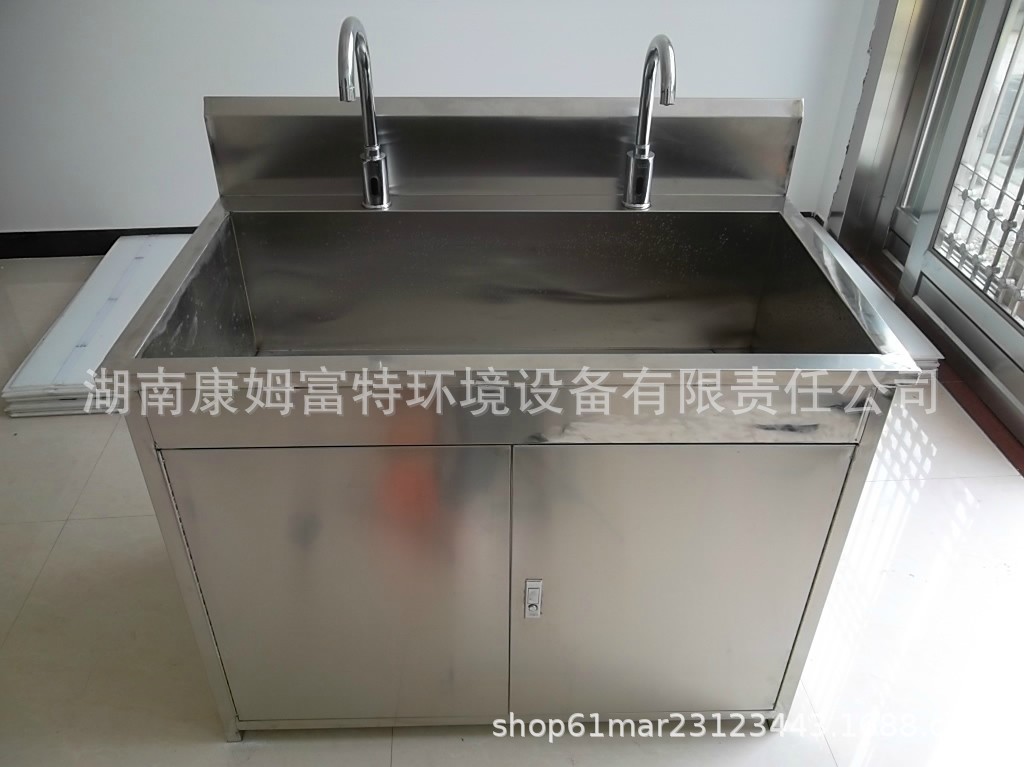 食品厂无尘车间SUS304不锈钢多人位感应清洁洗手池