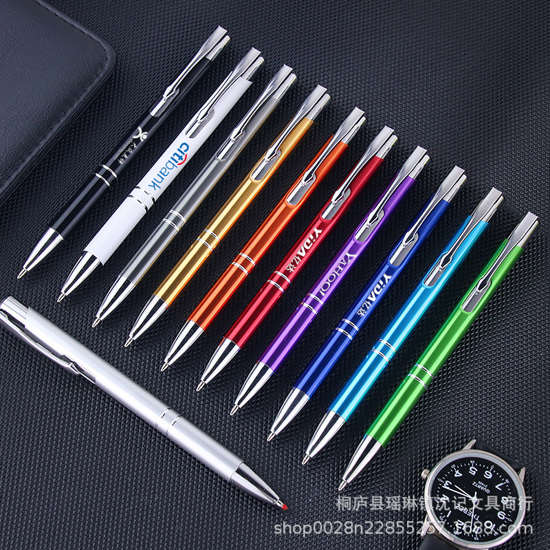 Presione el logotipo imprimible de bolígrafo comercial de metal pen pen pen de regalo de alta calidad bolígrafo de firma