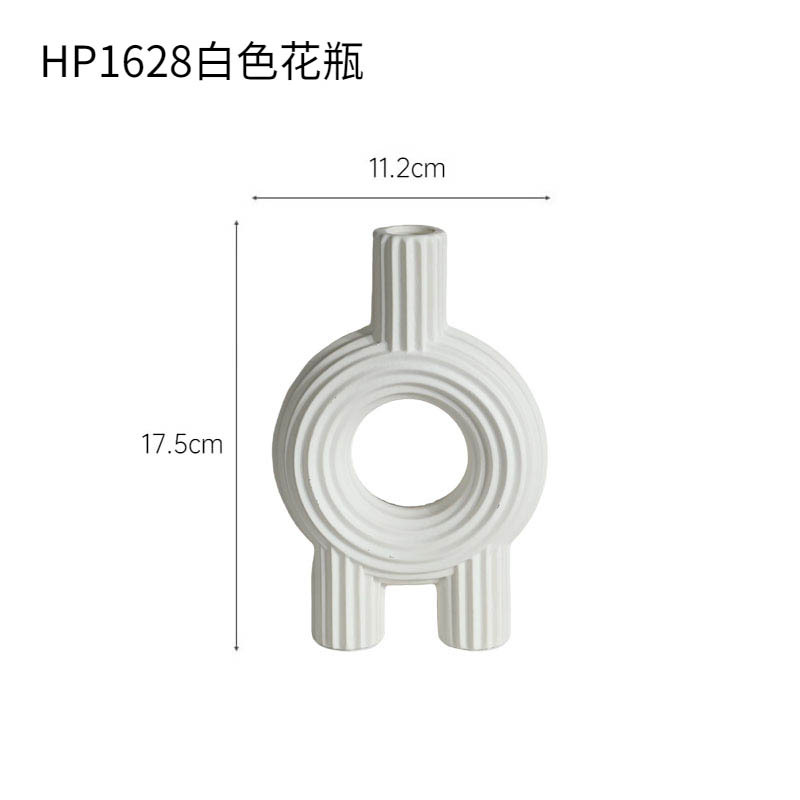 Nórdico moderno simple y tranquilo vaso de cerámica en blanco y negro decoración de flores de decoración de escritorio suave de sala de patrón de hogar