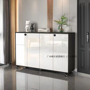 Shoe cabinet corridor door outside door elevator corridor with lock large capacity new popular wheeled movable pulley cabinet