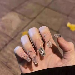 [Yihé] New Arrival, Brightening Yellow-Blue Contrast Cowprint Wearable & Detachable Handmade UV Gel Nail Art Kit