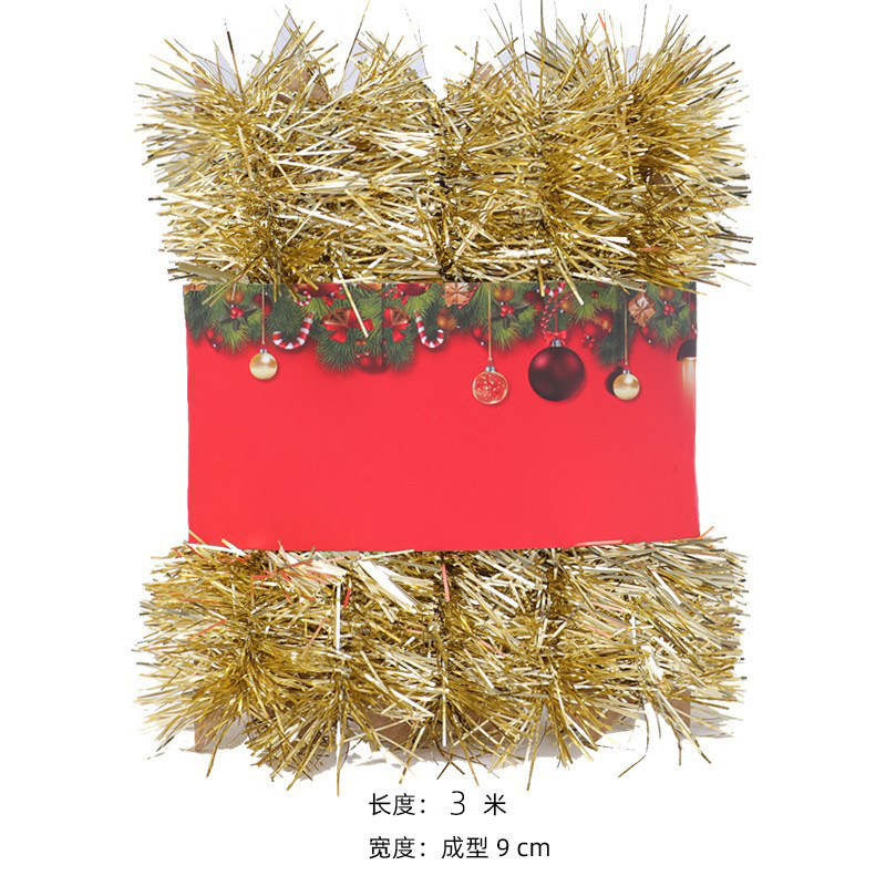 Fábrica transfronteriza directa: corona artificial de espumillón navideño verde de 15 m, decoraciones navideñas de mimbre para bodas