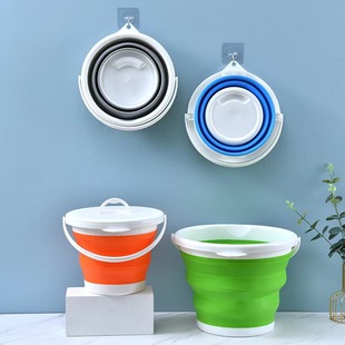 Folding bucket portable household silicone plastic outdoor folding bucket car car wash portable fishing bucket
