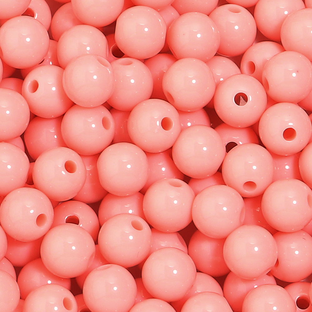 Cuentas redondas acrílicas de color sólido para Navidad, cuentas redondas de color sólido para joyería hecha a mano, accesorios de bricolaje, cuentas redondas de color sólido, cuentas sueltas.