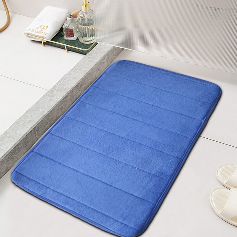 Espesado coral vellón acolchado bordado puerta Mat alfombra de baño alfombra de casa Baño absorbente puerta alfombra transfronteriza