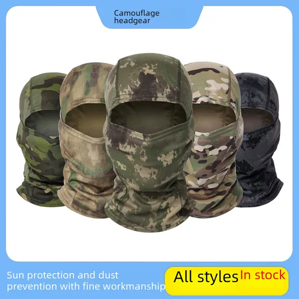 Breathable Camouflage Hood for Men, Balaclava Hat, Outdoor Cycling Mask, Neck Scarf, Helmet Inner Hat, Sports Headscarf