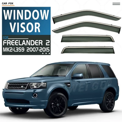 Freelander 2 L359 Window visor (Rain shield) - standard-packing-without-logo-freelander-2-freelander-mk2-l359-2007-2015-pc-with-bright-strip-rain-shield