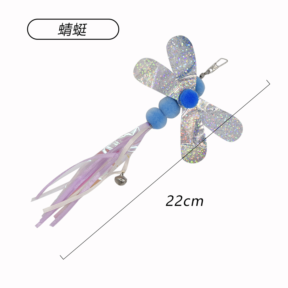 Resumen transfronterizo nueva mascota gato juguete gran pez volador cabeza de reemplazo divertido gato palo de juguete de felpa caña de pescar cabeza de reemplazo