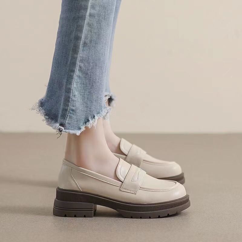 Genuine soft leather loafers for women, 2026 new stylish versatile spring and autumn British style small leather shoes, black women's single shoes Genuine soft leather loafers for women, 2026 new stylish versatile spring and autumn British style small leather shoes, black women's single shoes