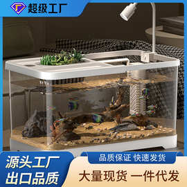 客厅水族箱家用桌面鱼缸办公室斗鱼缸生态自循环溪流缸高透乌龟缸