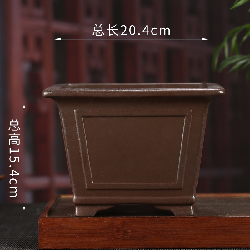 Antiguo púrpura arena maceta fábrica al por mayor grande rectangular suculenta gres bonsai simple orquídea especial maceta