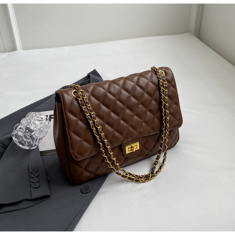 Women's Shoulder Bag Large Capacity Quilted Chain Handbag_voghion.com