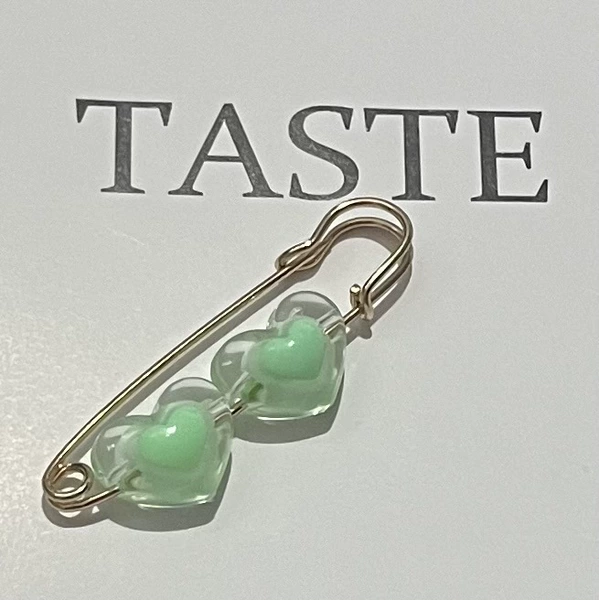 017*Do not needle double heart [green]
