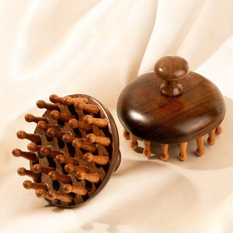 Manufacturer's Sandalwood Disc Massage Comb, Head Scalp Meridian Comb, Hair Follicle Dredging Artifact, Hair Care and Health Care Comb, Universal
