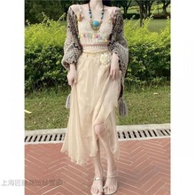 厂家直销民族风服装复古时尚套装女款针织衫++半身裙女秋经典百搭