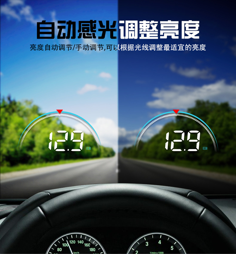 25 Smart Car Hud Head-Up Displays, Universal High-Definition Car Speed Head-Up Multi-Function Projector Obd