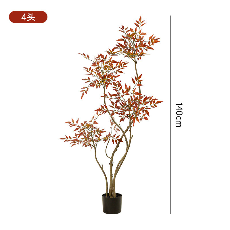 Simulación de estilo nórdico, bambú Nantian, gran planta verde de piso a techo, sensación de alto nivel, sala de estar, decoración del hogar, planta de árbol falso en maceta