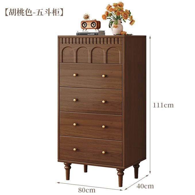 無垢材の中古ダンスキャビネット、リビングルームの壁面収納キャビネット、シンプルな収納キャビネット、レトロなベッドサイドキャビネット、6杯の引き出しキャビネット|undefined
