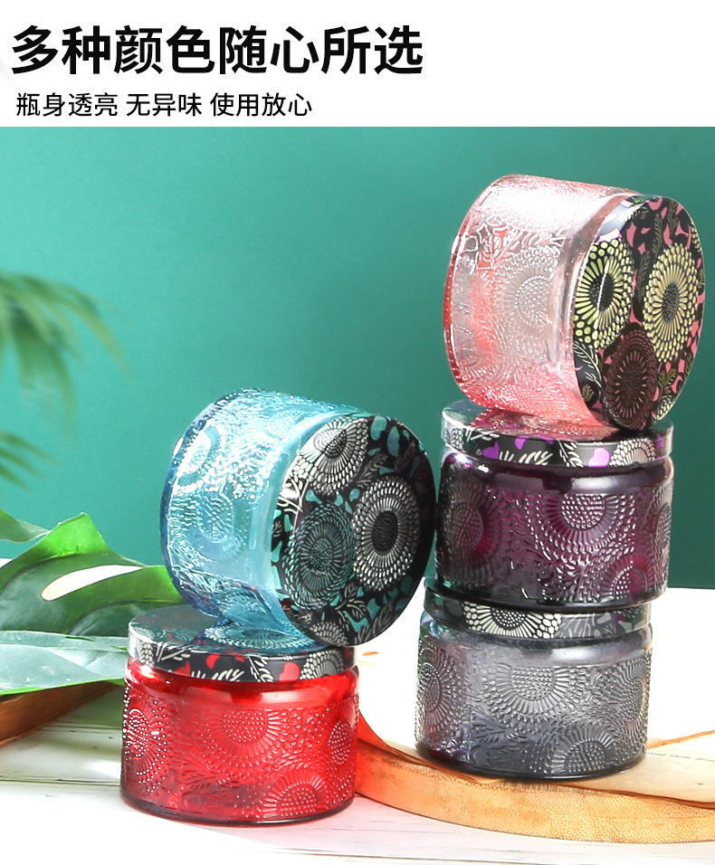 复制_圆形玻璃香薰蜡烛杯太阳花浮雕家居罐带盖子.jpg
