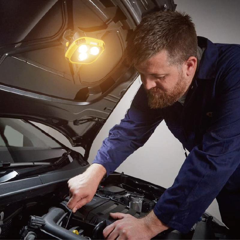 Nueva luz de trabajo multifuncional al aire libre hogar de alto brillo larga resistencia con gancho imán luz de trabajo de emergencia